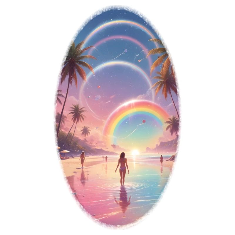 Pastellstrand Regenbogen-Traum