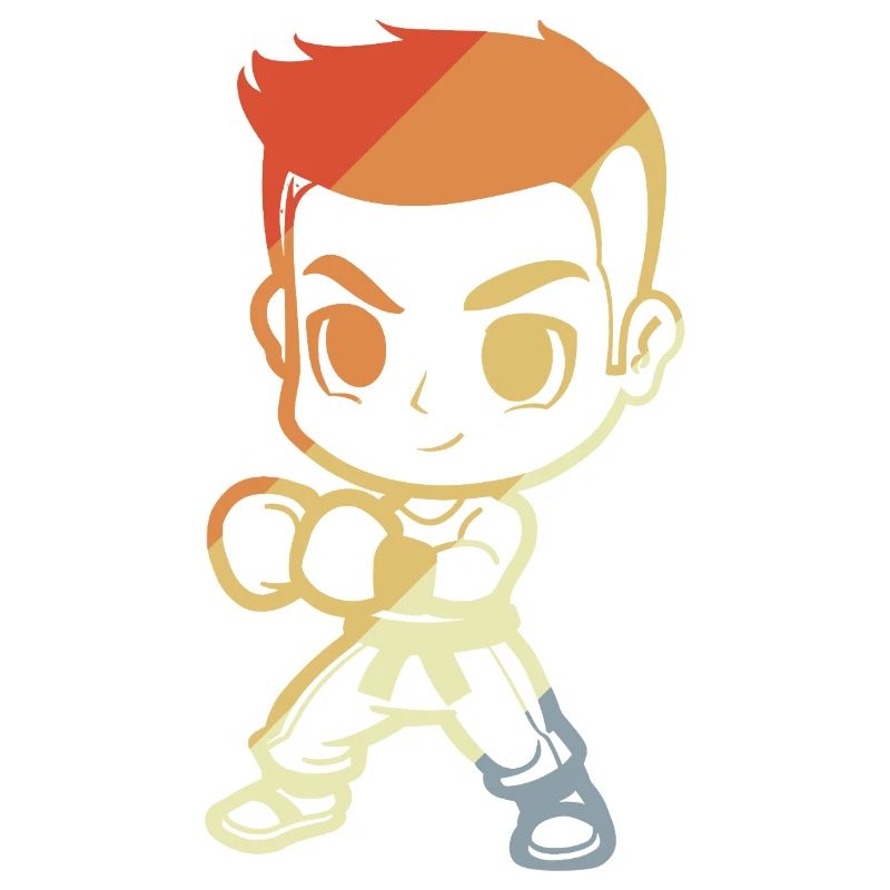 Kickboxer Junge Cartoon