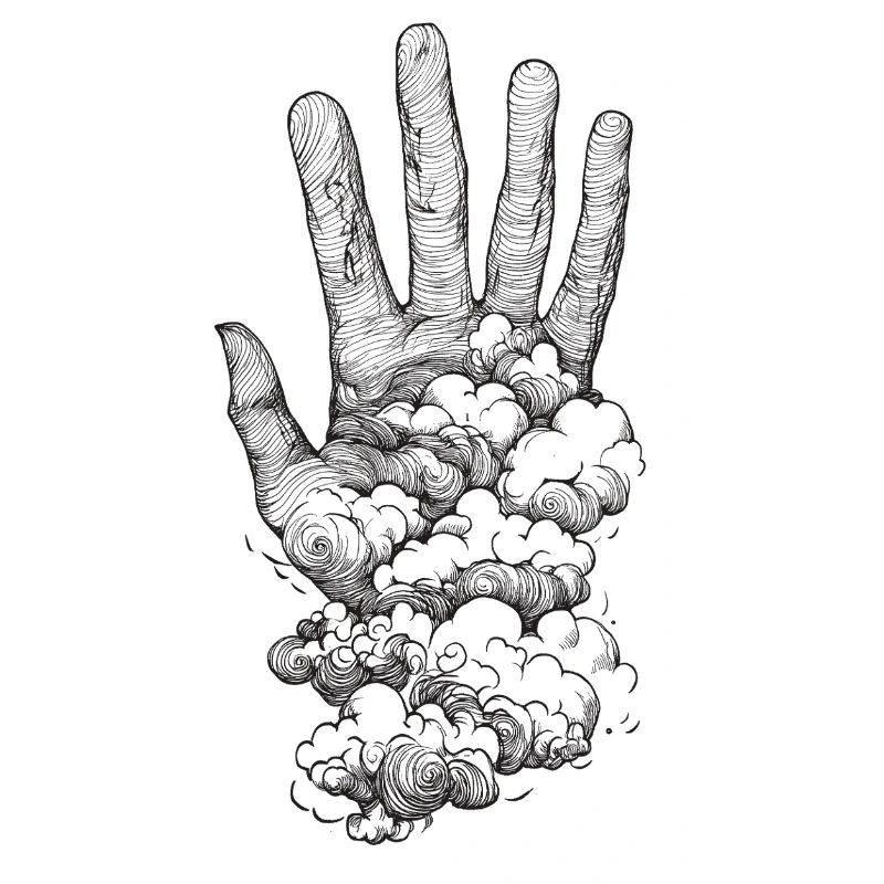 Hand in the clouds