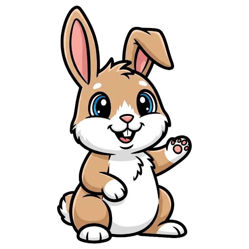 Cute Easter bunny with big eyes
