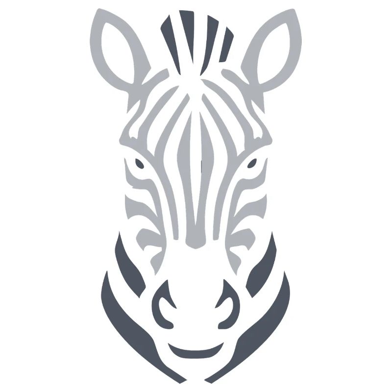 Zebra Silhouette Line Art