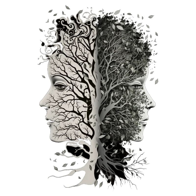 Tree Faces With Leaves Blowing Cool Female Faces