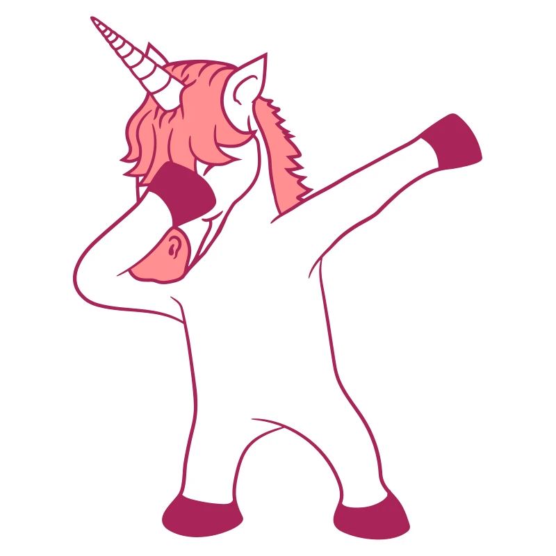 dabbing unicorn dab pose tanz gluecklich stehend e