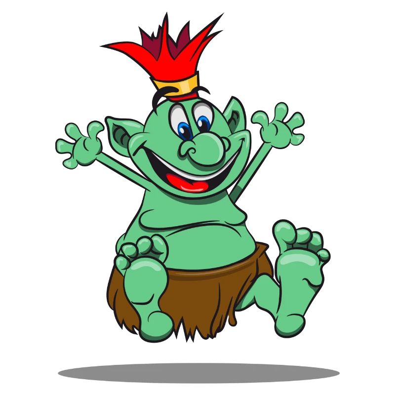 troll funny cartoon joy spitzohr maerchen forest