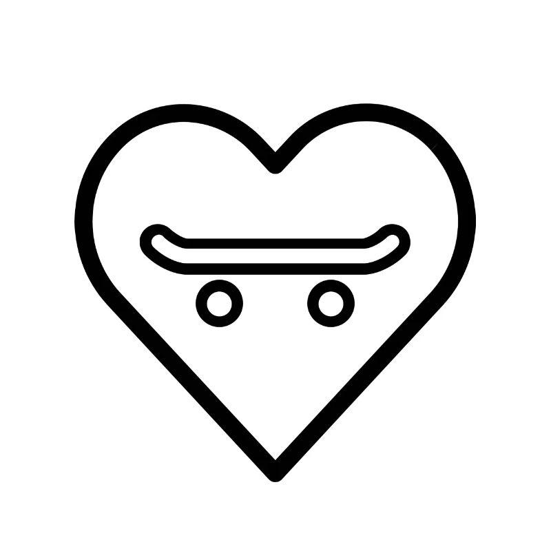 Skateboard im Herz