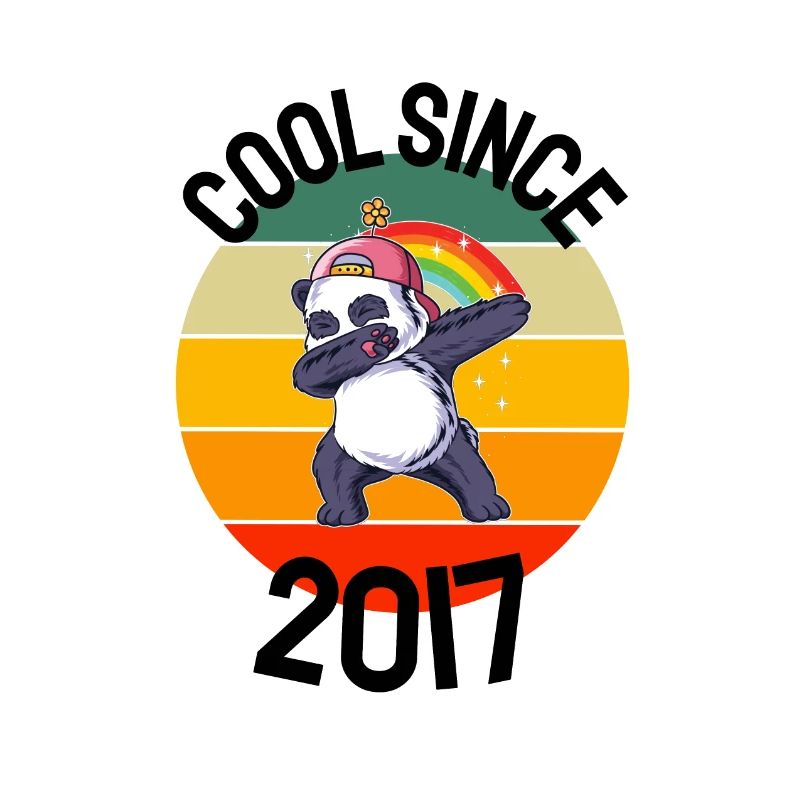 Cool seit 2017 Retro Dabbing Panda 5. Geburtstag