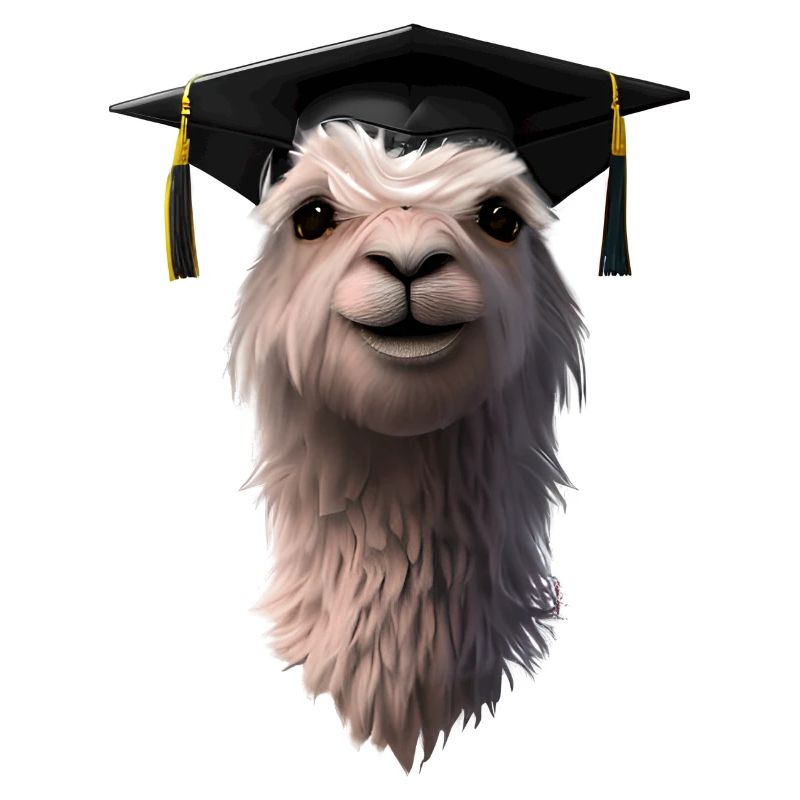 Schulabschluss Bachelor Absolvent Alpaka Studium