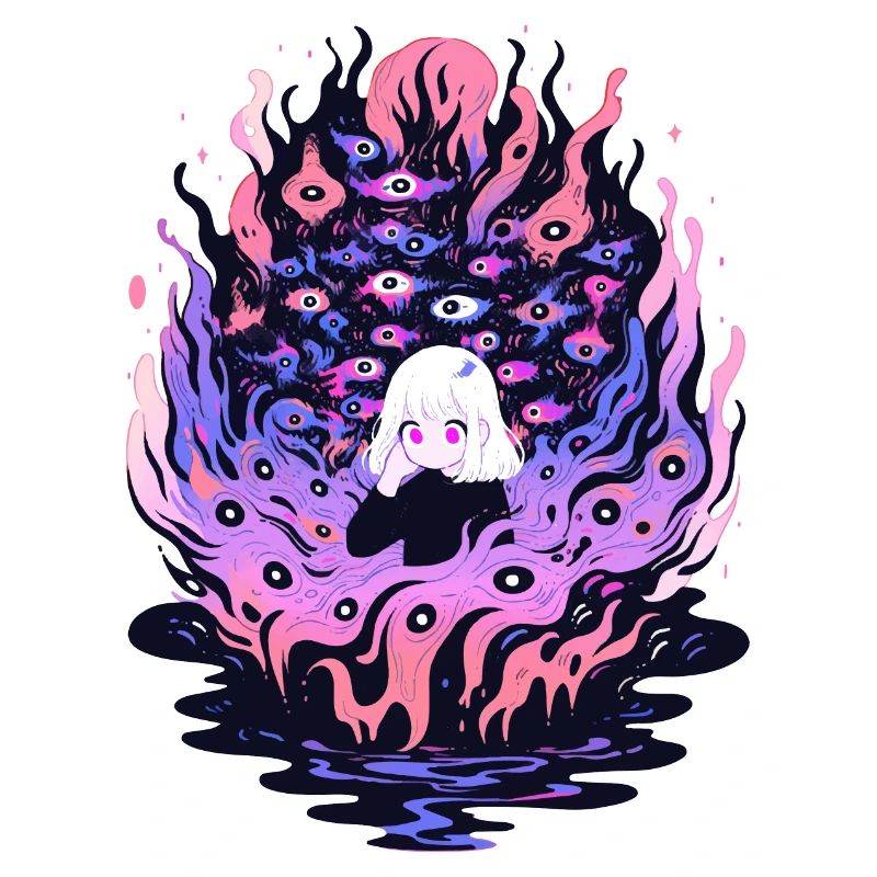 trippy Halluzination psychedelisch Mädchen