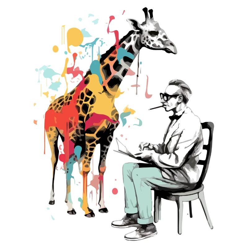 Harry the painter and the giraffe