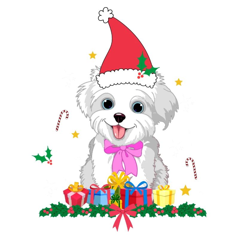 Hund Weihnachten. Weihnachtsgeschenk