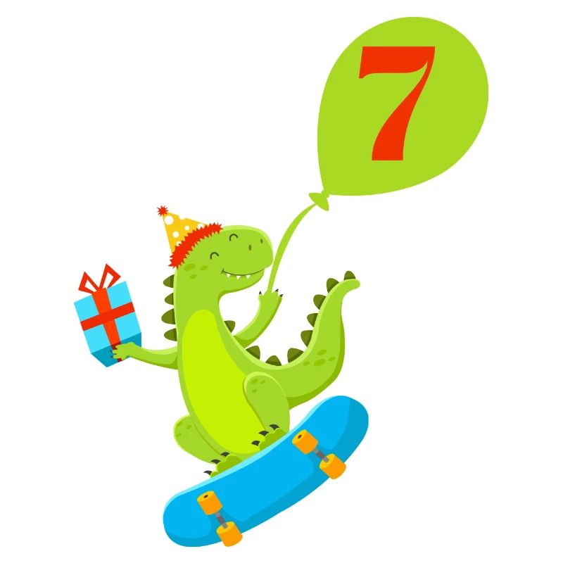 7th Anniversary Cute Dinosaur