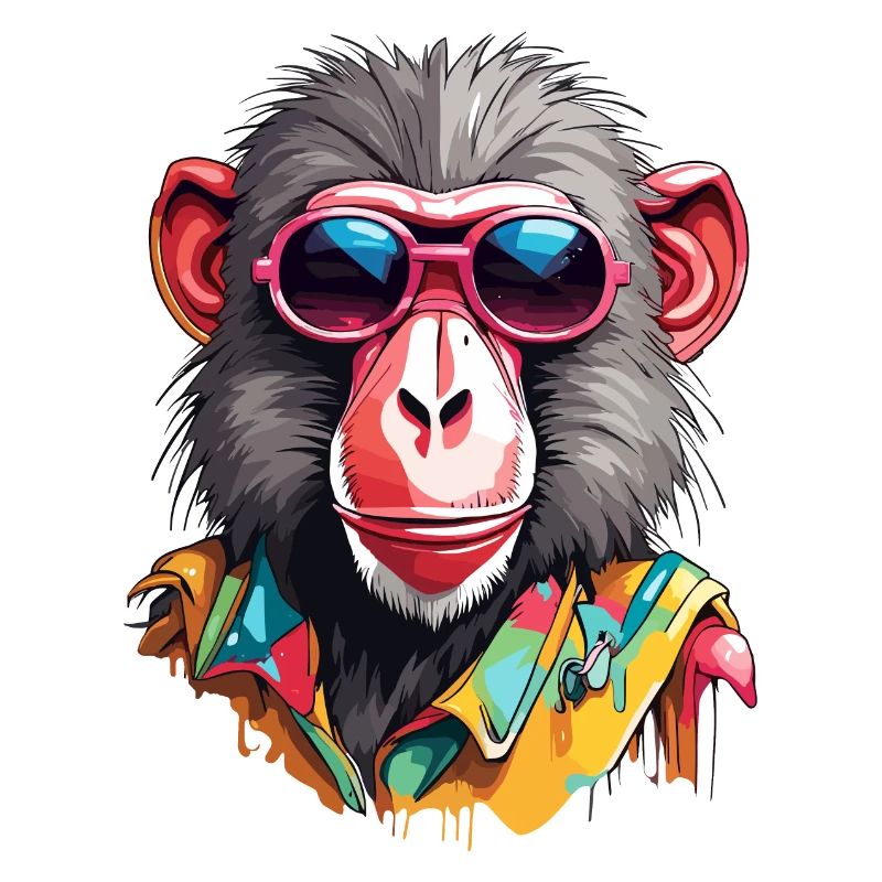 Monkey / Animal / Zoo / Babian / Wild / Comic