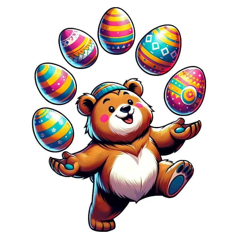 Easter Bear Juggling Easter Eggs: Sweets