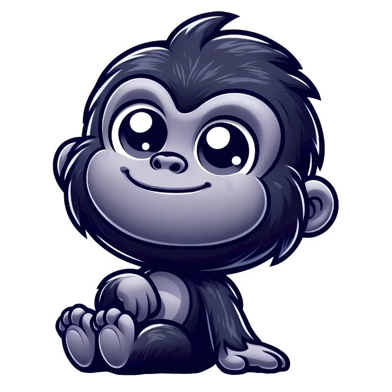 Cute monkey chimpanzee gorilla peaceful happy