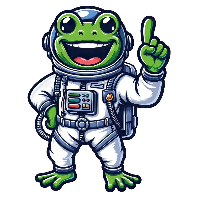 frog astronaut cool grinning space universe