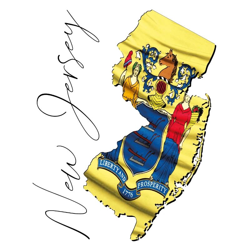 New Jersey (États-Unis) | Drapeau réel | Flag Map Script