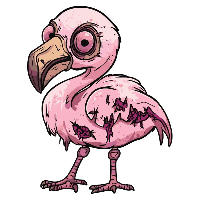 Flamingo Halloween Comic Funny