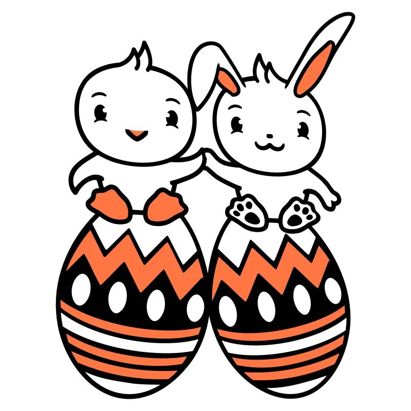 Bunny Bird Chick 2 Friends Large Easter Eggs Huge