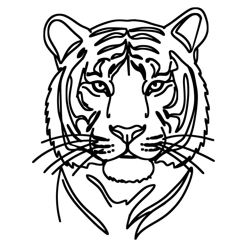 Tiger Single Line Art
