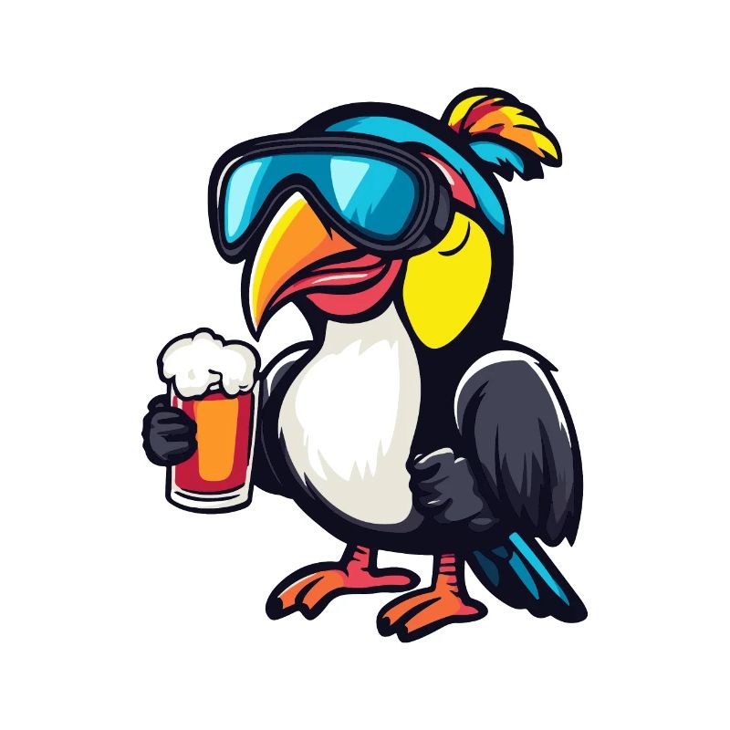 Tukan Vogel Ski Bier