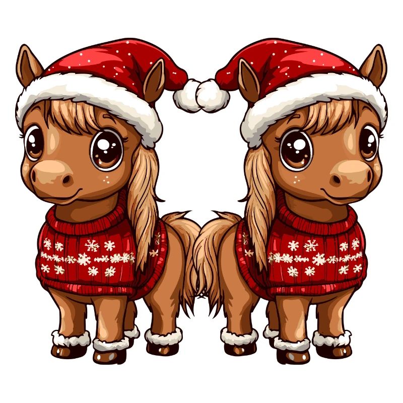 Equipe de Noël à cheval