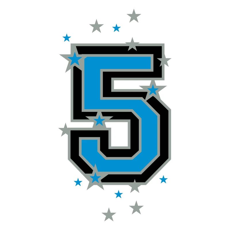 Number five decorated with stars