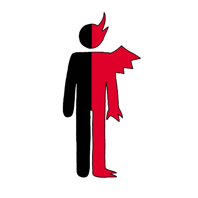 Mann oder Dämon Piktogramm