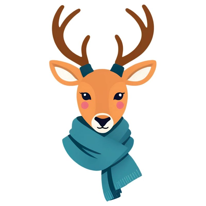 Hirsch mit Schal Winterbild