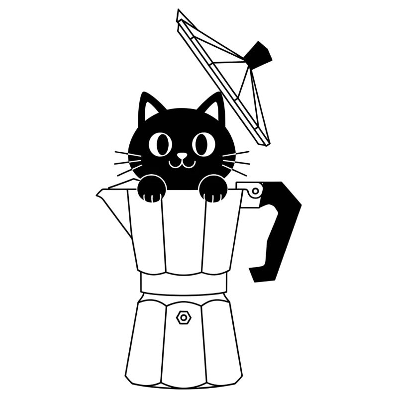 Geometrische Katze mit Bogen