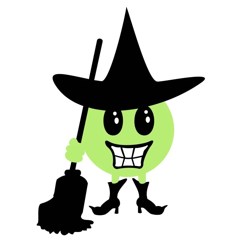 Witch Emoticon / Witch Halloween Emoji (b, 3c)