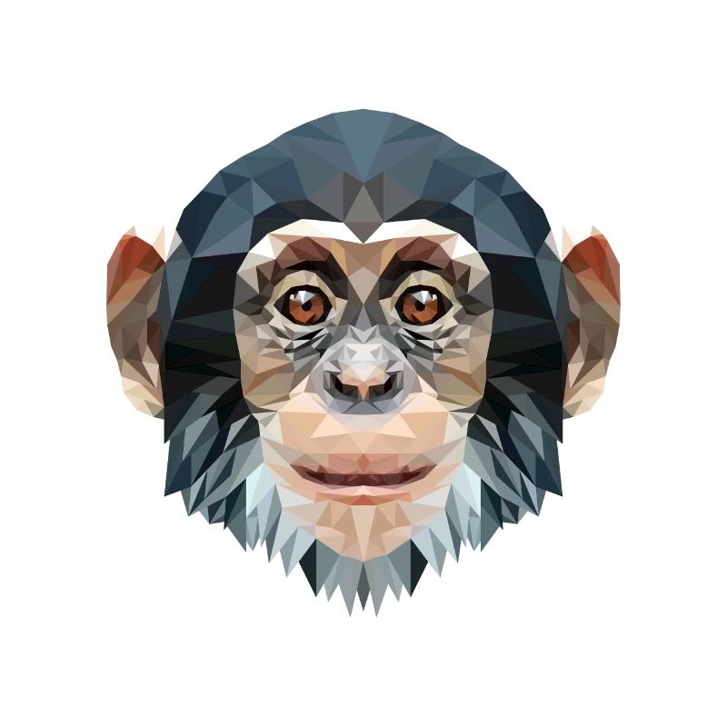 Polygone design singe chimpanzé