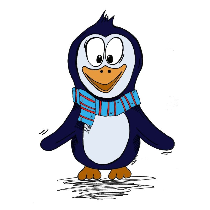 Lustiger Piguin mit Schal