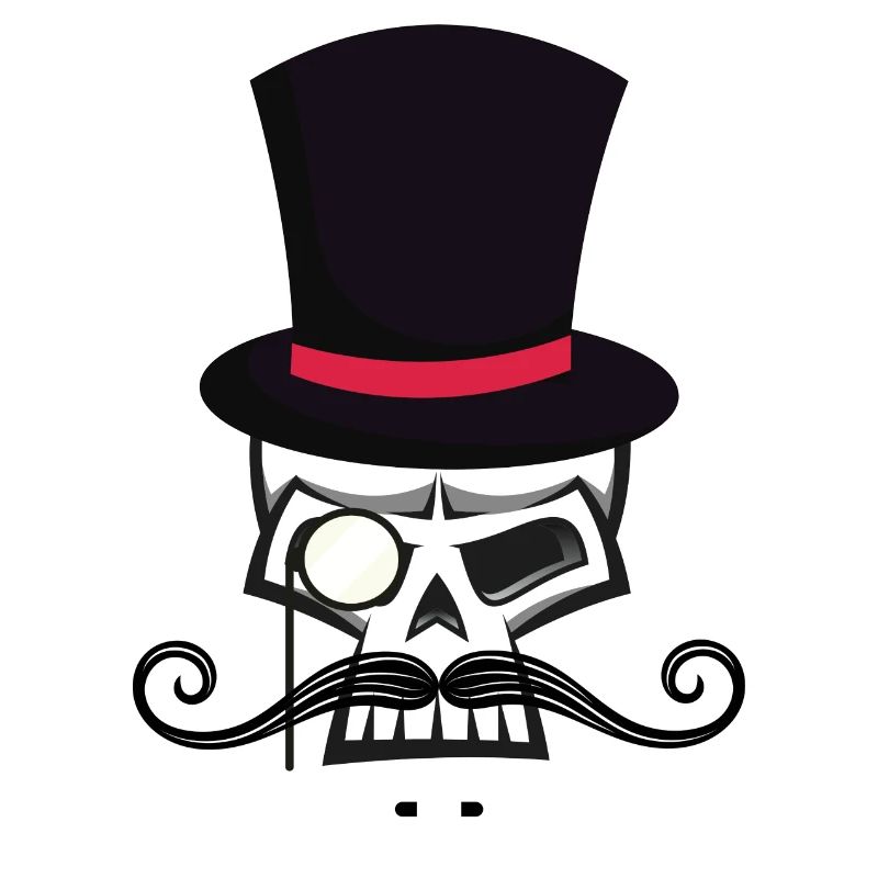 Skullheadwith beard and hat