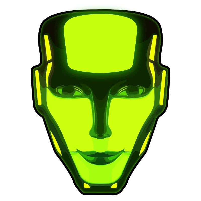 Neon Robot Face