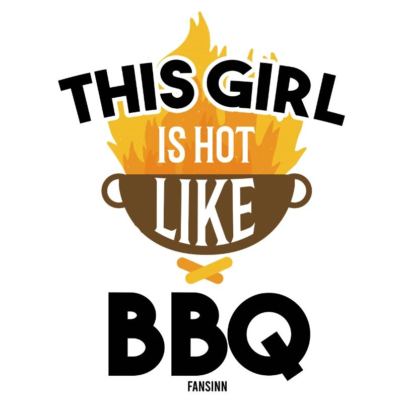 Mädchen steht am Grill