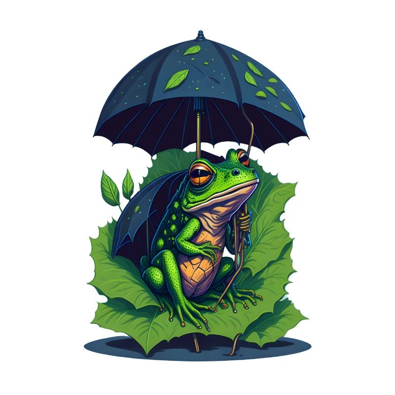 Frog with Umbrella Cute Frogs Cool