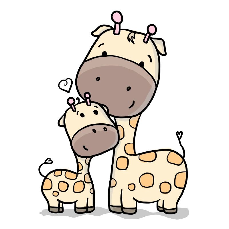 Giraffe mit Baby Giraffe
