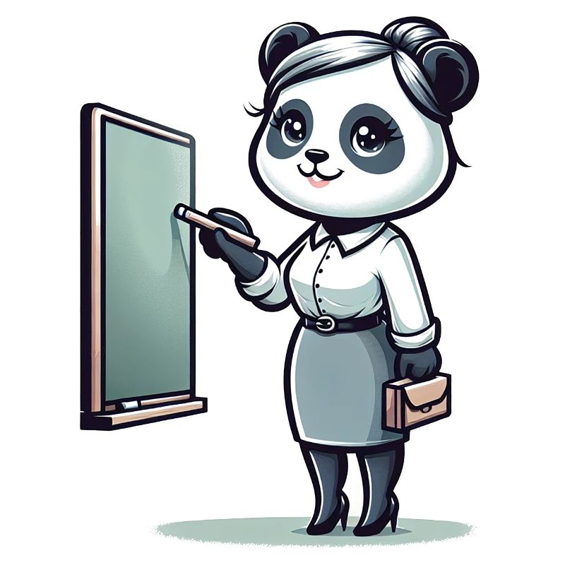 Professeur de panda mignon