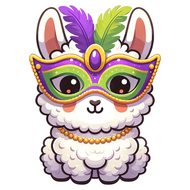 Conception de fête de lama de Mardi Gras