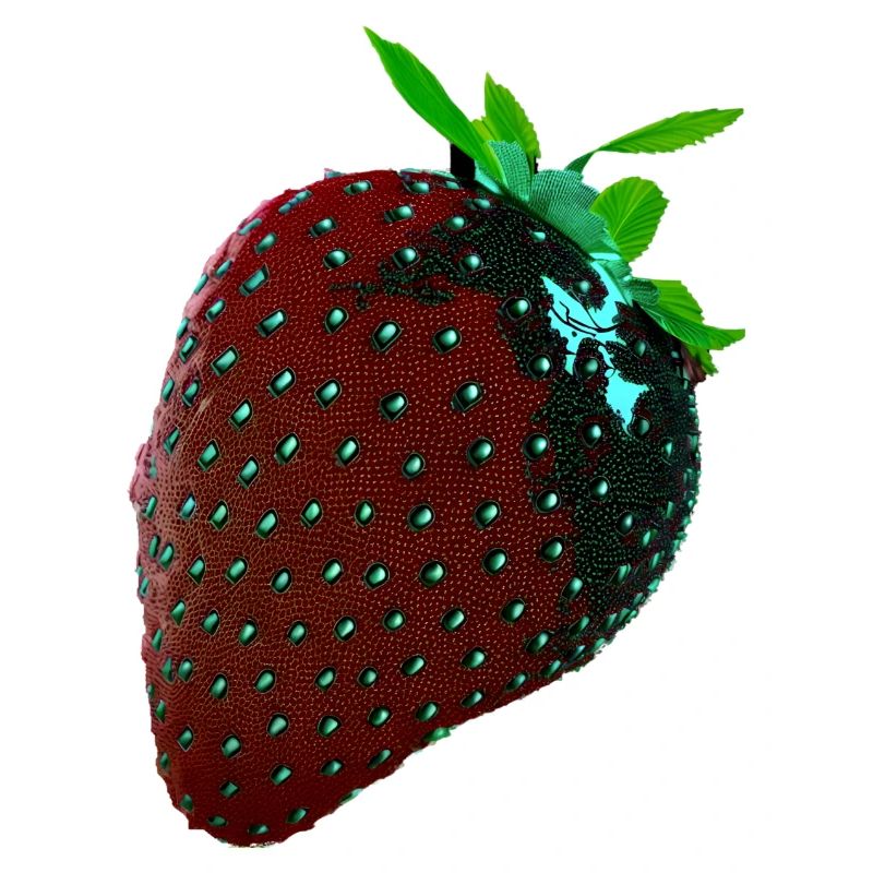 Erdbeere, technisch, Hightech, illustration