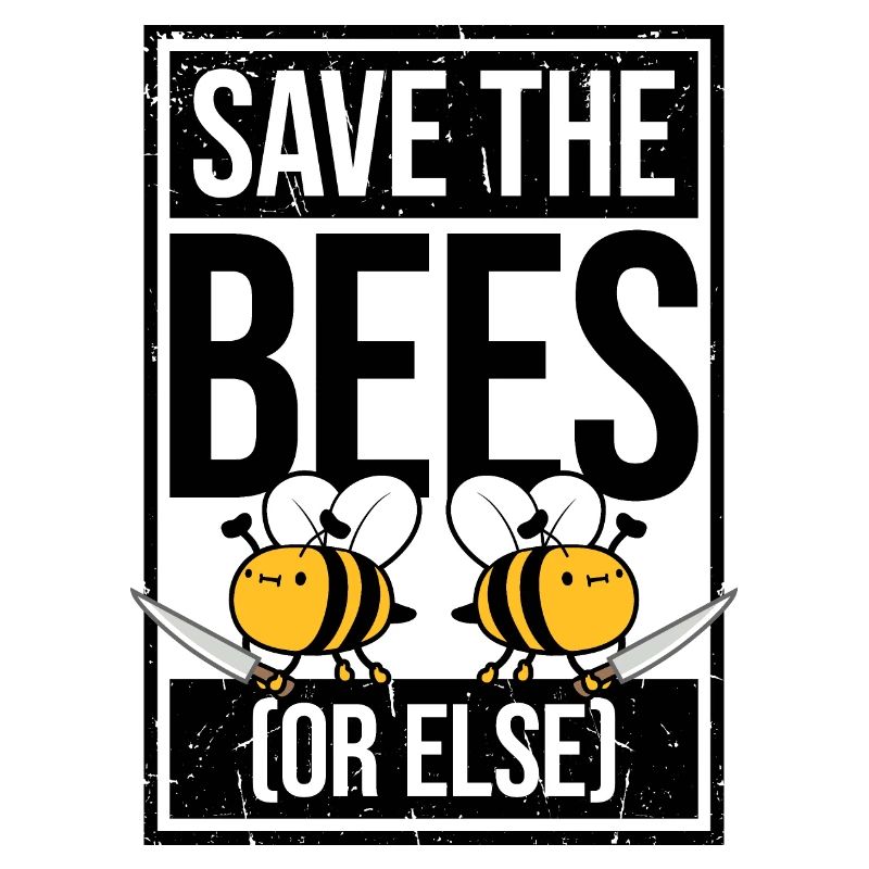 Save The Bees Or Else Knife Fun Cute Bee Beekeeper