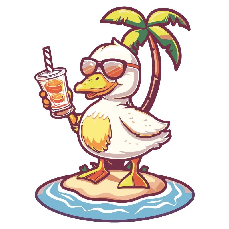 Gans Sommer Strand Comic