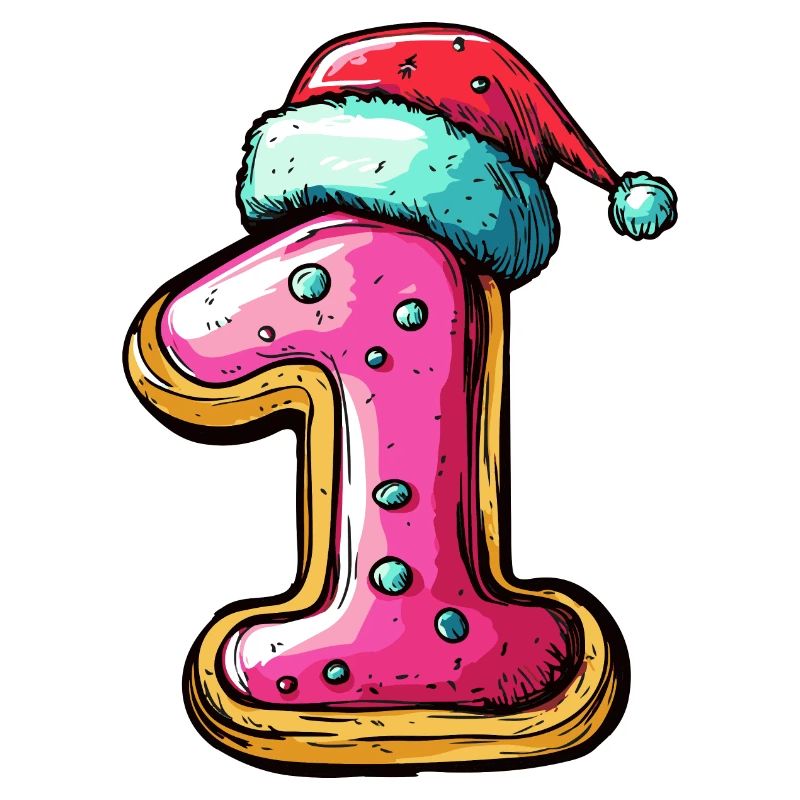 Biscuit de Noël à 1 chiffre