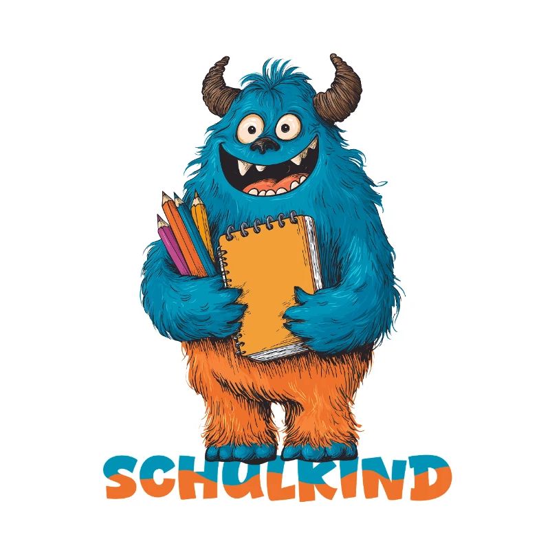 Schulkind Monster Schulstart