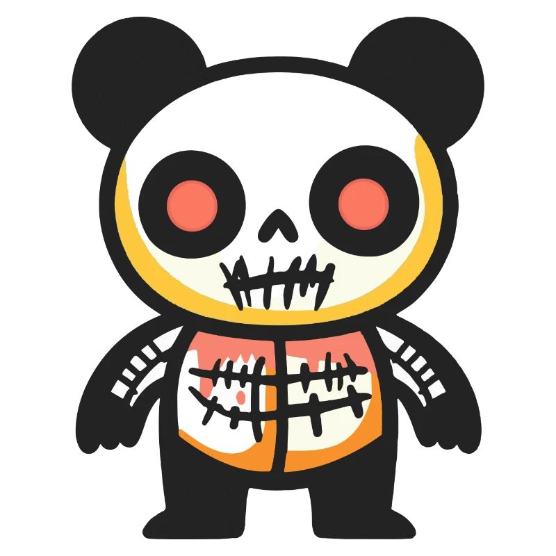 Panda Halloween Comic Zombie