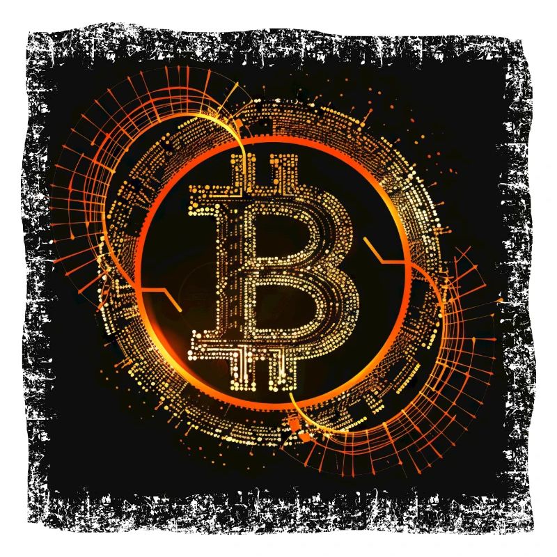 Bitcoin Digital Grunge Circuits
