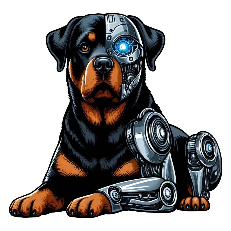 Rottweiler Cyborg Robot Space