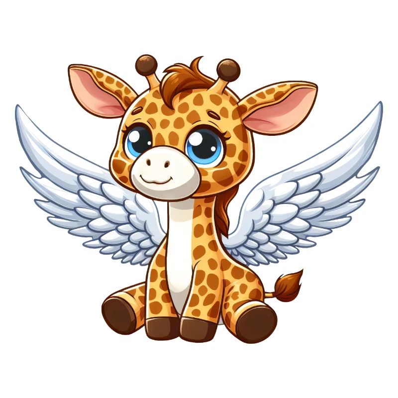 Giraffe mit Flügeln wie ein Engel