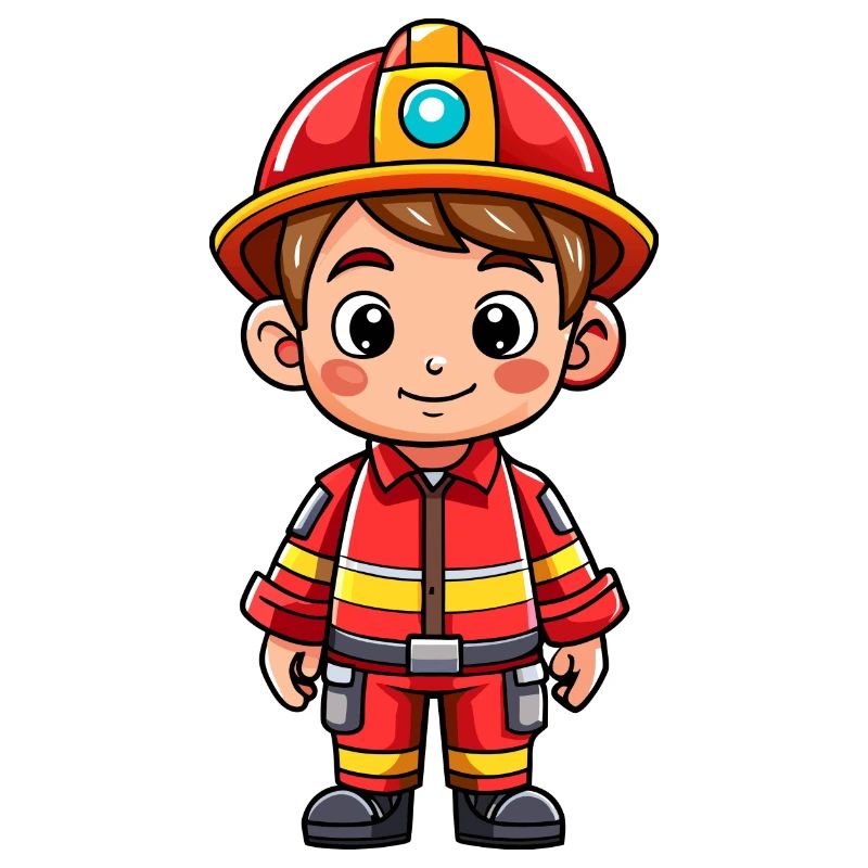 Held in Rot der Feuerwehrmann