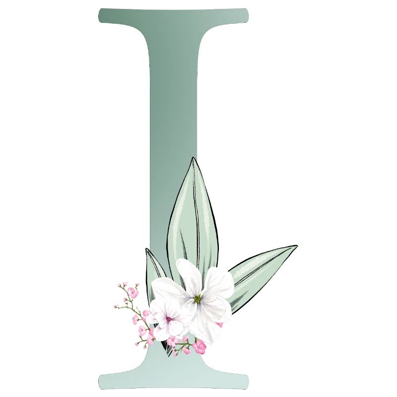 I Monogramm, Floral, personalisierbar